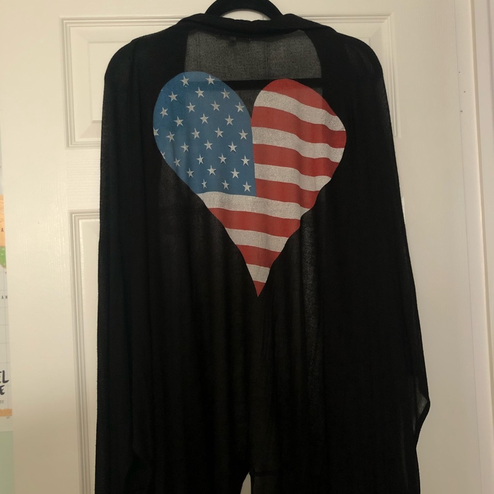 NWOT✨WILDFOX Swim American Flag Heart Cover-Up - Picture 3 of 9